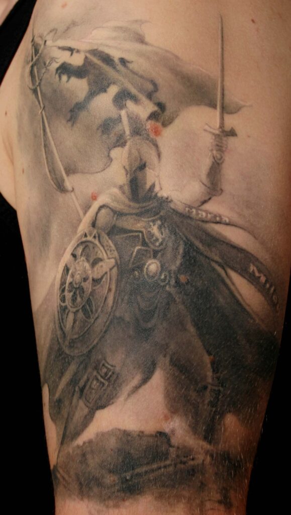 Polish Gladiator tattoo by Caesar The Hun